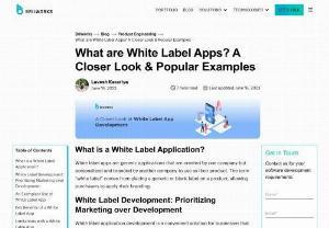 White Label Apps and Popular Examples - White label apps are software applications developed by one company and then rebranded and customized for use by other businesses or individuals. Common examples of white label apps include white label mobile banking apps, e-commerce platforms, content management systems, and various software-as-a-service (SaaS) solutions. The reseller can take these apps and tailor them to suit their unique business requirements.