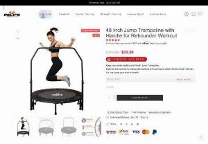48 Inch Jump Trampoline with Handle for Rebounder Workout - Keep your joints healthy and fit with Jump Trampoline. Exercise trampolines for rebounder workout are low impact while still being high intensity. You can jump your way to health!