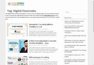 Digital Classroom - The Digital Teacher software developed by Code and Pixels, is an effective digital classroom solution developed as per Continuous and Comprehensive Evaluation Pattern. Find digital classroom/smart classroom services provider in Hyderabad, India. Digital teacher is a new age teaching, learning tool for instructors &amp; students alike.