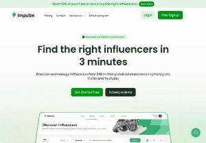 Impulze.ai - Influencer analytics platform | Try for free - Disocver, Analyze and Manage influencers at scale .ROI-driven influencer marketing platform for informative decesion makers and agencies.