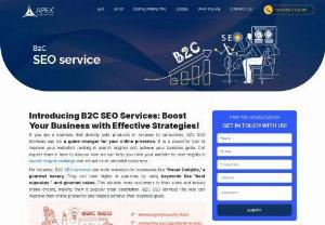 Apex Infotech Best B2C SEO Services in India - If you are a business that directly sells products or services to consumers, B2C SEO Services can be a game-changer for your online presence. It is a powerful tool to improve your website&#039;s ranking in search engines and achieve your business goals.  