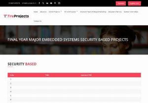 Final Year ECE Major Embedded Systems Security Based Live Projects for Students in Hyderabad - Advanced Final Year ECE Academic IEEE Major Embedded Systems Security Based Live Projects in Hyderabad for Final Year Students of Engineering. Electronics and communication Engineering.