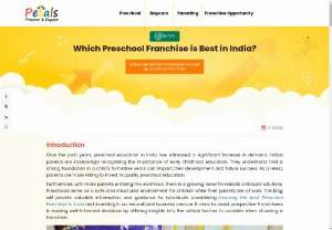 Which Preschool Franchise is Best in India? - The demand for early childhood education has grown significantly over time. When purchasing a preschool franchise in India, it's critical to make an informed choice so that your business venture can begin successfully and productively. Learn about the essential aspects to consider while selecting a preschool franchise as you investigate the best preschool franchises in India.