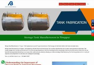 Storage Tank Manufacturers in Tiruppur | Abi Engineering - Storage Tank Manufacturers in Tiruppur - Abi Engineering is a proud Tiruppur manufacturer of fuel storage and distribution tanks in both steel and plastic tanks.