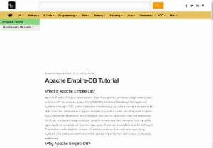 Unlocking the Power of Apache EmpireDB: Step-by-Step Tutorial for Beginners - Explore Apache EmpireDB through our in-depth tutorial. Covering database design, optimization, and application development, this guide offers step-by-step instructions and expert insights for seamless implementation. 