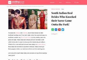 Latest South Indian Bridal Saree Designs - Set aside the lehengas and shararas; South Indian brides elegantly embrace their traditional wedding saris. Whether adorned in vibrant hues like purple and green or the classic vermilion red, these brides carry the wedding saree with poise and flair.