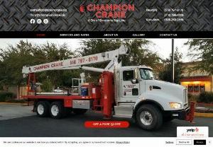 Champion Crane - Champion Crane offers first-rate professional and affordable crane service.  SAFETY is PRIORITY #1 and we take pride in our on-time record and our friendly, dependable service. Customer satisfaction is important to us.  We have over 25 years of experience and are knowledgeable in rigging and safety operations.