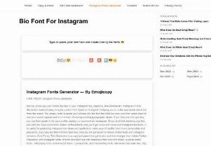 Bio Font For Instagram - Did you know you can modify the text in your Instagram bio, captions, and comments? Instagram Fonts Generator makes it easy to apply custom font styles on Instagram, helping you to make your posts stand out from the crowd.
