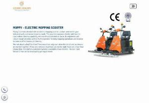 Manufacturer & Supplier of Industrial Mopping Machine - Cosmic Healers - We are the Manufacturer & Supplier of a three-wheeled ride-on electric mopping scooter with best-in-class indoor cleaning capability for your industrial needs & can run for eight hours on a four-hour charge time. Contact us for more details.