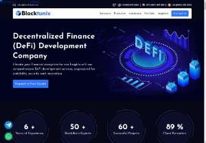 DeFi Development Services | Unlocking Financial Freedom with Expert Guidance at Blocktunix - Embark on a journey to revolutionize finance with our DeFi development services. Explore cutting-edge solutions, smart contract development, and decentralized applications (DApps) to reshape the future of decentralized finance. Our expert guidance ensures you navigate the complexities of DeFi with confidence, opening doors to a new era of financial possibilities.
