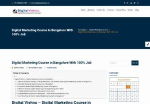 Best Digital Marketing Course in Bangalore With 100% Job - Are you looking for the best digital marketing course in Bangalore? Digital Vishnu offers internship-based advanced digital marketing course training in bangalore.    #Digital Marketing Course in Bangalore #internet marketing courses in bangalore  #Digital Marketing Course in Bangalore with placement #Digital Marketing Course in Bangalore fees #Digital Marketing Course Training in Bangalore