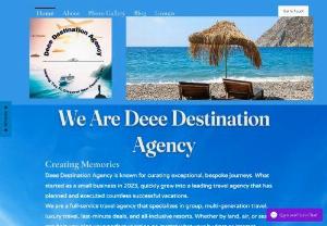 Deee Destination Agency - Deee Destination Agency is known for curating exceptional, bespoke journeys. What started as a small business in 2023 quickly grew into a leading travel agency that has planned and executed countless successful vacations.  We are a full-service travel agency that specializes in group, multi-generation travel, luxury travel, last-minute deals, and all-inclusive resorts. Whether by land, air, or sea, we can help you plan your perfect vacation, no matter what your budget or interest.  We...
