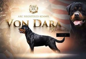Von Dara Rottweilers - Breeding the all around AKC Rottweiler. OFA Health Tested and Dual Champions in Working and in the Show Ring. Since 2018. Our dogs thrive in the ring, on the field and in your homes as loved pets.