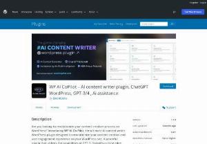 The best AI plugin for WordPress - Create content like a pro with the best AI content writer plugin for WordPress. Create, edit, and publish in one place, and enjoy effortless control at your fingertips.These plugins aimed to assist users in generating content, including articles, blog posts, and more, by leveraging the powerful natural language processing capabilities of GPT-3.