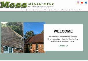 Moss Management Ltd - Roof  moss removal and cleaning services, making your roof  look new again, we also clean out gutters and pressure washing patio's, drive ways, car parks etc