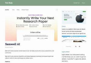 Samwell AI Review - Samwell is&nbsp;an AI-powered content creation tool that helps you to write essays, cover letters, and summaries.&nbsp;Explore Review, Pricing and more.