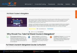 Best Full Stack Course In Bangalore - Learn Full Stack Development and Fast track your career in the IT industry with our Full Stack Development Course. You will become an expert in both Front-End and Back-End with JavaScript Technologies of the most popular MERN stack (MongoDB, Express, React, and Node.js). You will learn how to create applications from scratch and start your career in Full Stack Web Developer 
