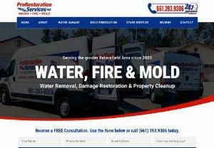 Water Damage Restoration in Bakersfield CA - ProRestoration Services Inc is the leading water damage restoration company in the Bakersfield, CA area handling flood damage, mold removal, fire damage restoration, carpet cleaning and more
