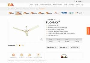 Decorative Ceiling Fans For Living Room - RR Fans - Flomax Plus 1400 MM Decorative Ceiling Fans for living room by RR Fans, decorate and elevate the look of your room without sacrificing durability and power. RR is one of the leading domestic and industrial ceiling fan manufacturing company in India and part of RR Global, a global conglomerate with a turnover of more than USD 1.25 billion. 