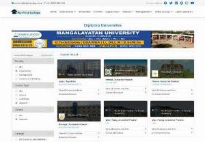 List of Top Diploma Universities and Colleges in India: My First College - List of Top Diploma Universities and Colleges in India. Get its all details including admission, Course, Rankings, Latest News and More at My First College 