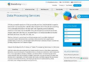 Data Processing Services - Being a leading company in data processing, DataEntryIndia.in covers data enrichment, records indexing, purchase order management, and more.