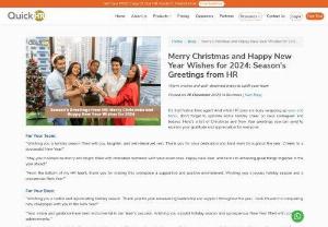 Merry Christmas and Happy New Year Wishes for 2024 | QuickHR - Warmest wishes for a Merry Christmas and Happy New Year from HR team. For your employees and Boss! Let&#039;s celebrate &amp; embrace 2024 together!