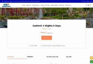 Kashmir 4 Nights 5 Days Tour Package - Kashmir 4 Nights 5 Days Tour Package. Destination Covered &ndash; Srinagar &ndash; Pahalgam -  Gulmarg. Contact for Detail at 9557479080.