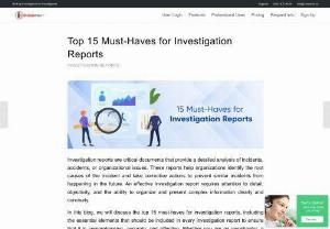Top 15 Must-Haves for Investigation Reports | CROSStrax - Investigation reports are very important and CROSStrax provides a complete solution for the investigation case management process. With CROSStrax private investigator create reports and every documentation that is essential for their case management. Know the 15 very important investigation reports that make a private investigator&#039;s task easy.
