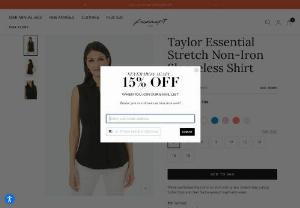 Taylor Essential Stretch Non-Iron Sleeveless Shirt- Foxcroft - Taylor is a non iron sleeveless shirt in stretch fabric. Never needs ironing. Free Shipping Over $99 &amp; Free Returns. Shop no-iron shirts at Foxcroft Collection. 