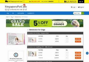 Revolution for Dogs | SingaporePetcare - Purchase Revolution for Dogs at the most affordable price with complimentary shipping across Singapore. Safeguard your pet against fleas, ticks, ear mites, heartworm disease, and sarcoptic mites. Act now to enjoy free shipping!