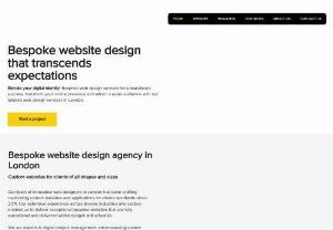 Bespoke Website Design - Since 2011, our team of creative web designers in London has been creating stunning custom websites and apps for clients around the world. With our expertise in various industries, we can deliver exceptional custom websites that are fully functional and delivered on time and within budget.