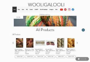 Wooligalooli - Handspun, hand/Indi dyed natural yarn using Merino, Alpaca, Mohair wool.  Hand crochet and knit products.