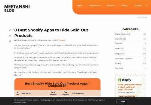   8 Top Shopify Apps to Hide Sold Out Products - Shopify apps designed to &quot;Hide Sold Out Products&quot; play a crucial role in maintaining a streamlined and customer-friendly online store. These apps automate the process of concealing products that are out of stock, ensuring that customers only see available items.   