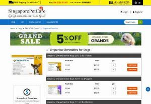Simparica Chewables for Dogs | SingaporePetCare - Get your canine companion with Simparica Chewable Tablets for dogs. Our quick-acting and palatable Simparica for dogs provides effective prevention against fleas and ticks for a month. Enjoy the best prices on Simparica chewables for dogs in Singapore.