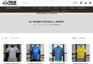 Al Nassr football Jerseys in India at Talk Football - Discover the latest Al Nassr football jerseys in India at Talk Football. Browse our exclusive collection of high-quality jerseys, showcasing the iconic designs of Al Nassr. Elevate your football style with authentic gear and show your support for the team. Shop now for the best selection and unbeatable prices.