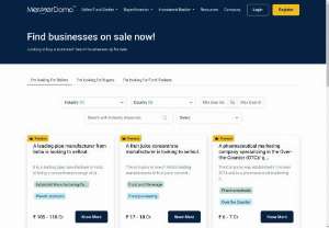 Business for sale in India - Explore Businesses for sale in India online looking to sell their business, fixed or non-core assets. Register and complete your profile at MergerDomo to Express Interest in deals.