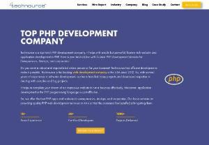 PHP Development Company | PHP Development Services | Technource - Unlock the power of dynamic web solutions with our top-notch PHP Development Company. Elevate your online presence with expert PHP Development Services, tailored to meet your unique business needs. Drive innovation and excellence in the digital realm with our proven expertise.