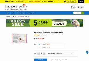 Revolution for Kittens / Puppies (Pink) - Purchase Vet-Approved Revolution for Kittens and Puppies (Pink) at SingaporePetCare. Safeguard your pets from fleas, ear mites, heartworm disease, roundworms, and hookworms. Enjoy complimentary delivery within Singapore!