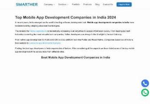 Top Mobile App Development Companies in India 2024 - This link details the top mobile app development companies. Check the list and the select the one that best matches your requirements.
