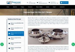 Stainless Steel 316L Flanges Exporters In Mumbai - Nascent Pipe & Tubes is associated with offering an extraordinary bundle of Tempered Steel 316/316L/316Ti Flanges as a Manufacturer, exporter, stockiest and supplier to our nuclear family and in general clients. Alloy 316/316L (UNS S31600/S31603) is a chromium-nickel molybdenum austenitic solidified steel made to give overhauled utilization imperviousness to Alloy 304/304L in reasonably harming conditions. Alloy 316H (UNS S31609) is a high carbon change of Alloy 316 conveyed