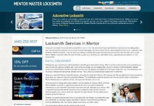 Mentor Master Locksmith - Better lock security is nearby and affordable and Mentor Master Locksmith is where you get it!