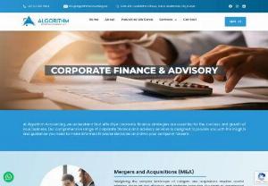 Financial Advisors in Dubai - Algorithm Accounting and Consultancy offers a comprehensive range of corporate finance and advisory services in Dubai which is designed to provide you with the insights and guidance you need to make informed financial decisions and drive your company forward.