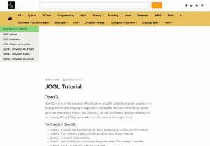 Elevate Your Java Skills with JOGL: A Beginner-Friendly Tutorial Series - Explore JOGL tutorials for Java developers, unraveling OpenGL graphics programming. Learn step-by-step techniques for creating interactive 2D and 3D graphics applications in Java with ease.