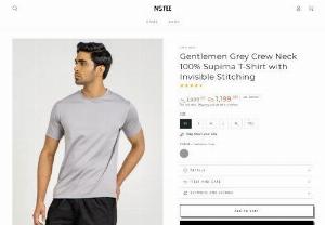 Supima Grey t-shirt for men in India - If you are searching  for a half sleeves t-shirt then you come to nstee.in, So here you will get the best supima Grey T-shirt for Men. You can wear Grey T-shirt for parties, receptions, etc. This T-shirt gives you a rich look.