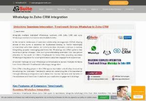 Whatsapp Integration | Zoho CRM Integration | Zoho Whatsapp Connector - Enhance your communication with Cotton Marks' WhatsApp to Zoho CRM Integration! Streamline messaging, track interactions, and improve customer engagement directly within Zoho CRM. Experience seamless integration, real-time updates, and superior support. Transform your customer relations today!