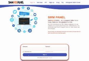 SMM Web Panel - A SMM Panel short for Social Media Marketing panel, leverages social media platforms such as Instagram, Facebook, Twitter, and YouTube to promote individuals or companies.
