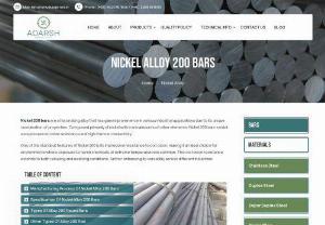 NICKEL ALLOY 200 BARS - Nickel 200 bars are a fascinating alloy that has gained prominence in various industrial applications due to its unique combination of properties. Composed primarily of nickel with trace amounts of other elements, Nickel 200 bars exhibit exceptional corrosion resistance and high thermal conductivity.
