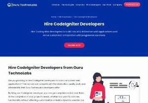 Hire CodeIgniter Developer - Hire CodeIgniter developers from Guru TechnoLabs for your web development needs. Our developers build dynamic PHP web solutions via the CodeIgniter framework.