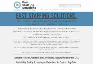 East Staffing Solutions - Staffing agency focused on solving staffing challenges with our partners in the healthcare industry.