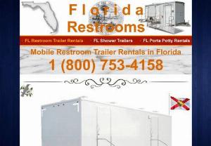 FL Restroom Trailer Rentals in Florida - Mobile restroom trailer rentals, shower trailer rentals and porta potty rentals in Florida for large outdoor events where adequate facilities are scarce or inaccessible. Florida Restrooms offers the widest range of high quality restroom trailer rentals, showers and bathroom/shower combo unit rentals as well as first class customer service for weddings, fairs, festivals, concerts, movie sets, commercial shoots, campgrounds, fundraisers and many other types of special occasions.